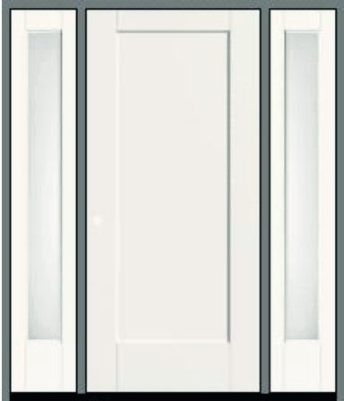 SmoothStar Entry Door with Sidelites — Matched to siding