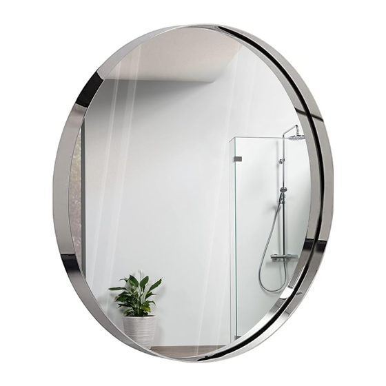 Floating Glass Round Mirror — Chrome