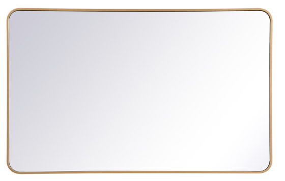 Contemporary Rectangular Wall Mirror — Brushed Nickel