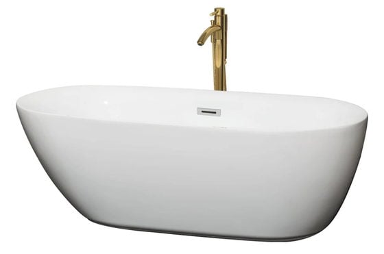 Rebecca Freestanding Soaking Tub — Brushed Nickel