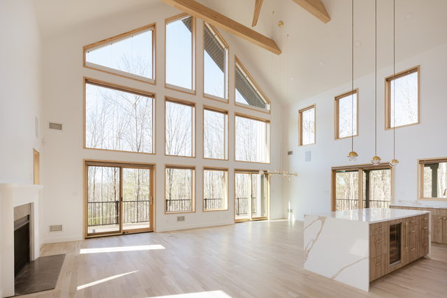Wide-plank white oak flooring